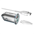 3MK Hyper Car Charger 30W - USB-C PC3.0, USB-A QC4.0 - Silver