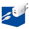 3MK HyperCharger 20W Quick Charger - USB-C, USB-A - White