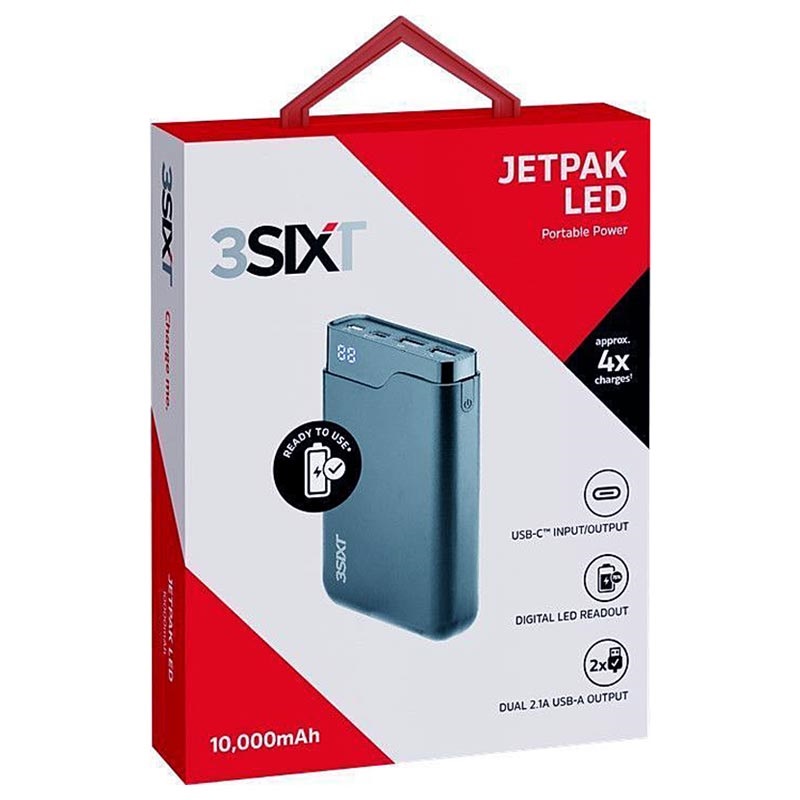 3sixt Jetpak 3s 1498 Power Bank 10000mah Black