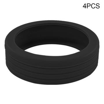 4-Piece Silicone Wheel-Cover Set for Luggage - Black