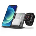4-in-1 Digital Alarm Clock with Wireless Charger - 15W - Black