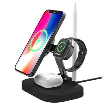 4-in-1 Foldable Magnetic Wireless Charging Station F22 - Black