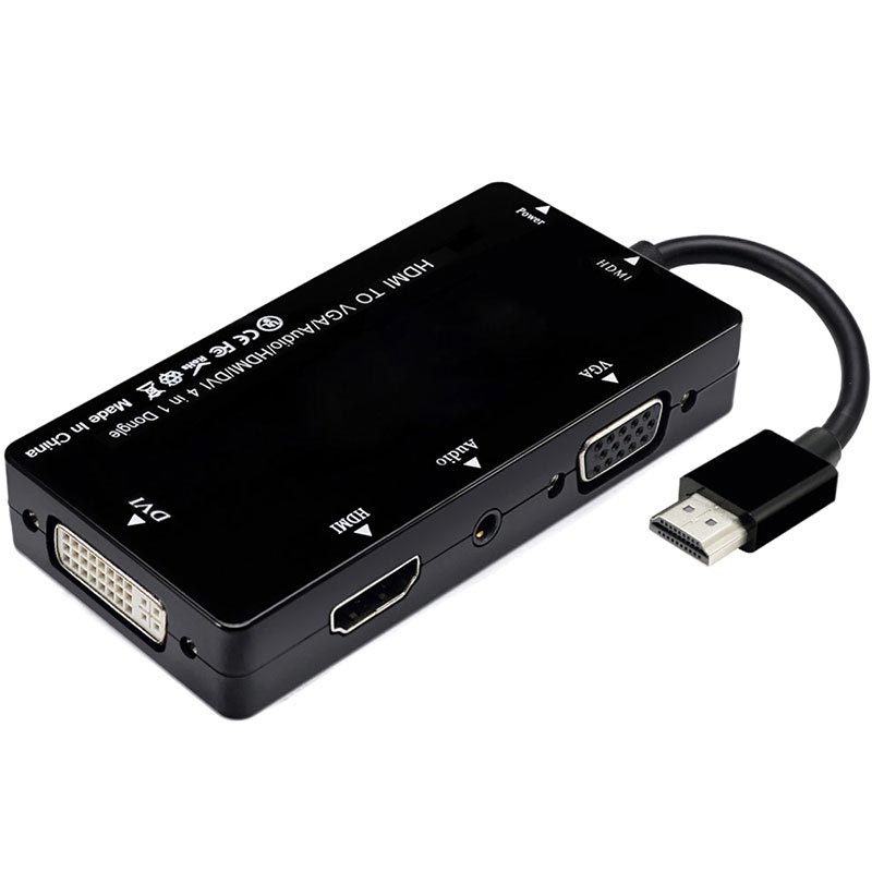 4in1 HDMI / DVI, VGA, 3.5mm Audio, HDMI Adapter