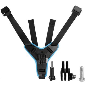 4-in-1 Motorcycle Helmet Chin Mount for GoPro - Blue