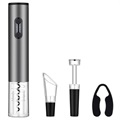 4-in-1 Wine Gift Set with Electric Bottle Opener - Grey
