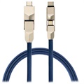 4smarts ComboCord 6-in-1 Cable - Lightning, MicroUSB, Type-C - Blue
