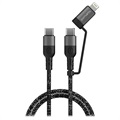 Baseus Twins 2-in-1 USB-C / USB-C And Lightning Cable CATLYW-H01 - 1m - Black