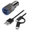 4smarts Hybrid Fast Car Charger Set - Charger & ComboCord Cable - 15.5W