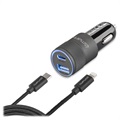 4smarts Rapid+ Car Charger with Lightning Cable - Blue / Black