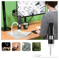 50X-1000X WiFi Digital Microscope with Stand - Black