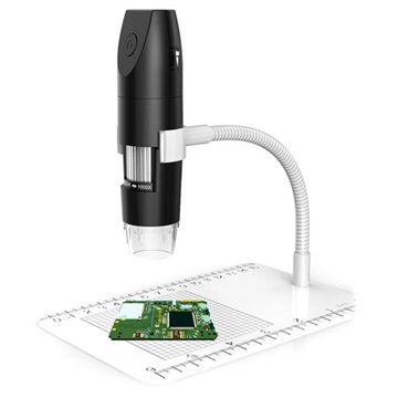 50X-1000X WiFi Digital Microscope with Stand - Black