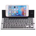 608 Tri-Fold Wireless Keyboard with Dual Channel Switching and Stand - Grey