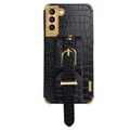 6D Crocodile Samsung Galaxy S21 5G Case with Hand Strap