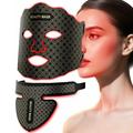 7-Color LED Light Therapy Mask for Face/Neck Beauty - Black
