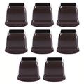 8 Pcs. Square Chair Leg Covers with Felt - M - Coffee