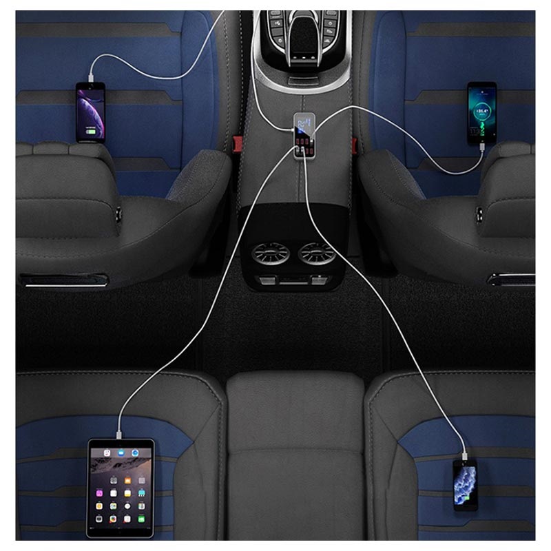 Chargeur Voiture avec 9 Ports et Écran LCD WLX-A9S+ - 7xUSB, QC3.0 USB, PD  USB-C - 40W