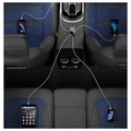 9-Port Car Charger with LCD Display WLX-A9S+ - 7xUSB, QC3.0 USB, PD USB-C - 40W