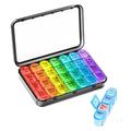 A-470 Weekly Pill Organizer with 28-Compartment - Transparent Black