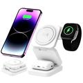 A390 3-in-1 Foldable Magnetic Wireless Charger - 15W - White