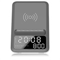 AFK BT512 Radio Clock / Bluetooth Speaker with Wireless Charger - Grey