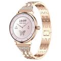 AK107 Women's Smart Watch with Rhinestone Steel Strap - Rose Gold