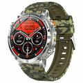 AK122 1.7" Smart Watch - Bluetooth Calling, Heart Rate, SpO2, IP68 - Green Camouflage