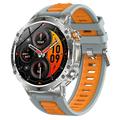 AK125 1.7" Smart Watch - Bluetooth Calling, Heart Rate, SpO2, Flashlight, IP68 - Silver / Orange