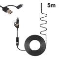 AN100 3-in-1 Endoscope Inspection Camera 8mm Snake Camera with 5M Semi-Rigid Cable
