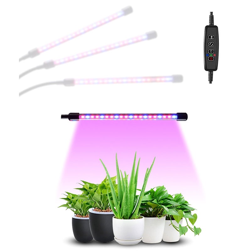 30W 60 LED Three Head Plant Grow Light Desk Clip Indoor Plants Flower Lamp  GA 