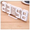 Adjustable 3D LED Light Digital Electric Clock - White