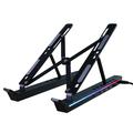 Adjustable Aluminum Laptop Stand with RGB Backlight and USB Hub - Black