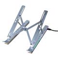 Adjustable Aluminum Laptop Stand with RGB Backlight and USB Hub