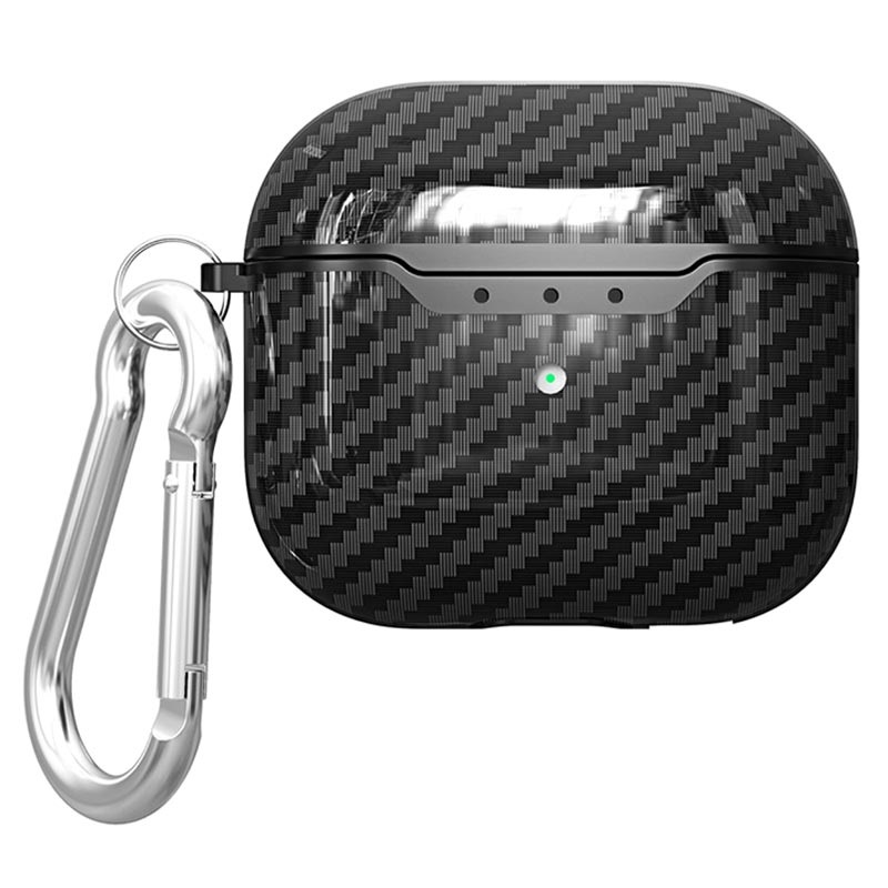 AirPods 3 TPU Case with Carabiner - Carbon Fiber