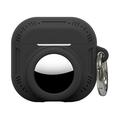 AirPods 5/4/AirTag 2-in-1 Silicone Case with Carabiner - Black