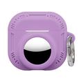 AirPods 5/4/AirTag 2-in-1 Silicone Case with Carabiner - Purple