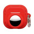 AirPods 5/4/AirTag 2-in-1 Silicone Case with Carabiner - Red