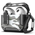 AirPods 4 Camouflage Shockproof Case with Carabiner - Camouflage Grey