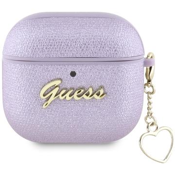 AirPods 4 Guess Metallic Script Charm Case - Purple
