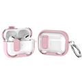 AirPods Pro 2 Protective Hybrid Case with Lock & Hook - Pink / Transparent