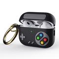 AirPods Pro 2 Silicone Case with Carabiner - Game Console Design - Black