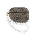 AirPods Pro 3 Guess 4G Classic Logo Case with Pearl Strap - Brown