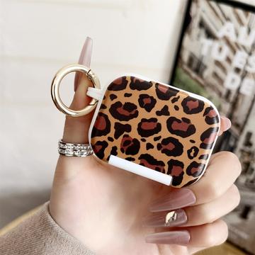 AirPods Pro 3 Leopard Print Case with Phone Stand & Makeup Mirror