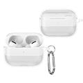 AirPods Pro 3 TPU Case with Carabiner - Carbon Fiber - White