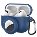 AirPods Pro/AirTag Silicone Case with Carabiner - Navy Blue