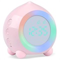 Alarm Clock with Colorful Night Light - Pink