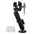 Aluminum Trolling Motor Stabilizer Mount with 1" Ball Head Clamp for Boat and Kayak - Black