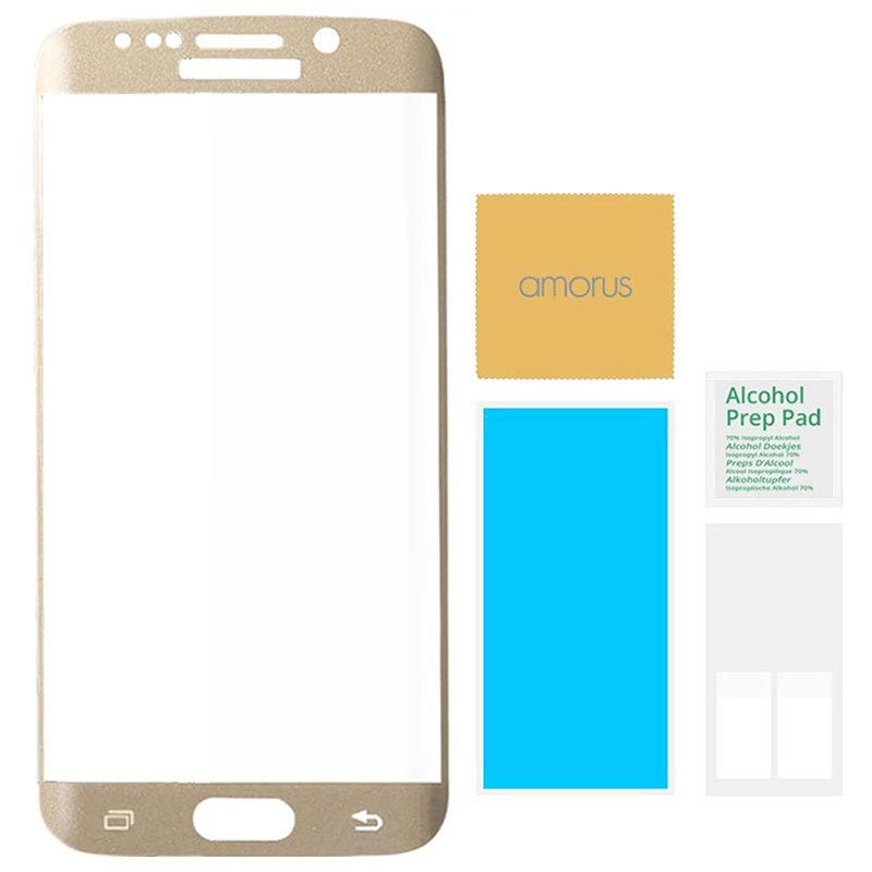 samsung galaxy s6 edge amorus full coverage screen protector gold samsung galaxy s6 screen size