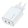 Amorus PD 45W GaN Dual USB-C Charger – White