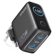 Anker 100W GaN Wall Charger with Smart Display - Grey