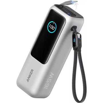 Anker 25000mAh Power Bank 165W w/ 2 Integrated USB-C Cables - Silver